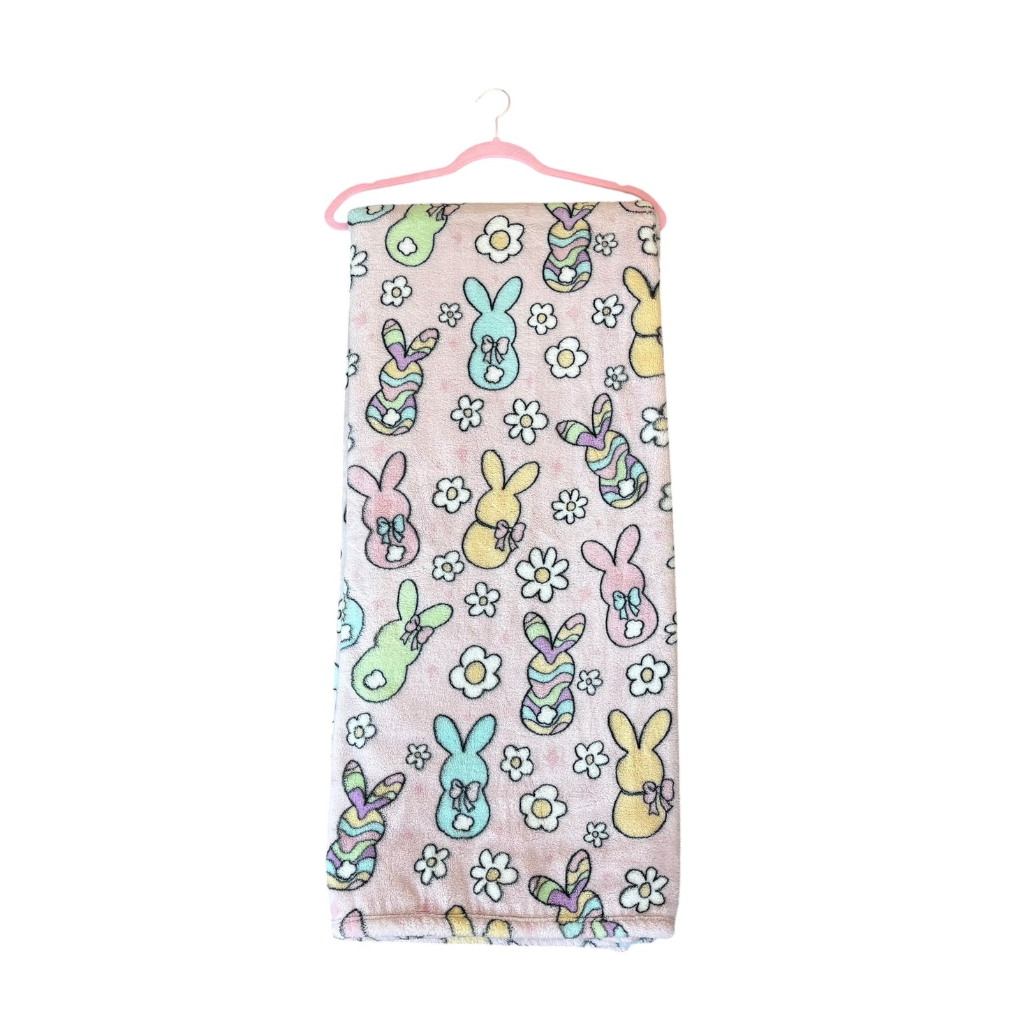 Pastel Bunny Plush Throw Blanket