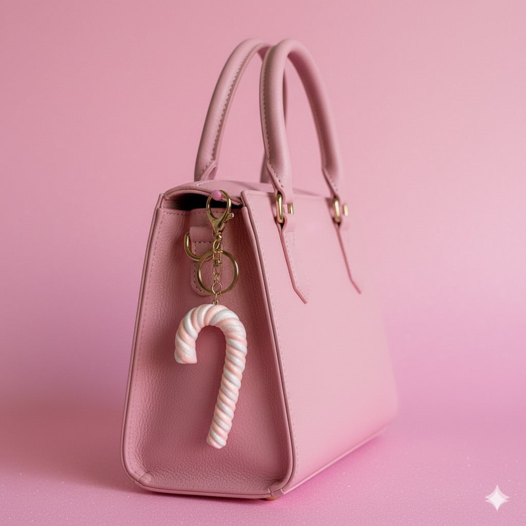 Peppermint Candy Cane Keychain