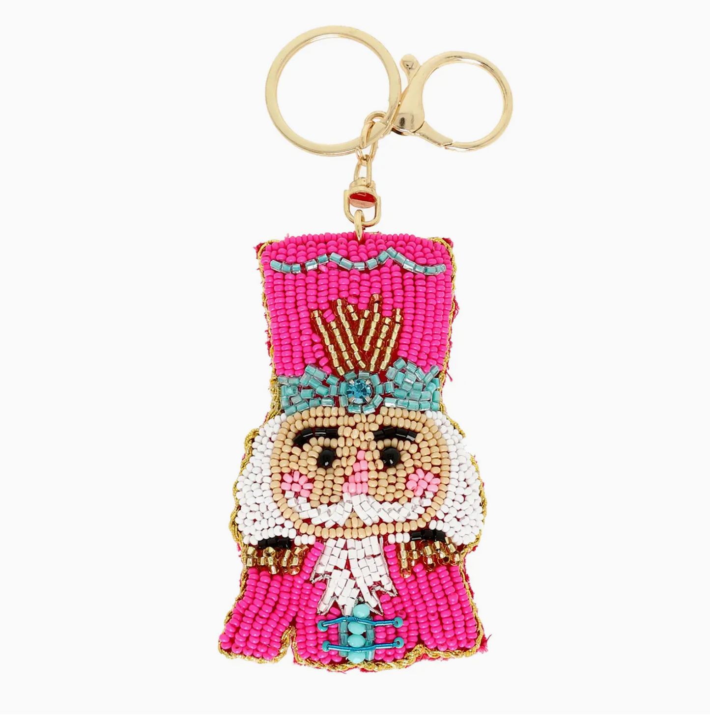 “Crack Me Up” Beaded Nutcracker Keychain