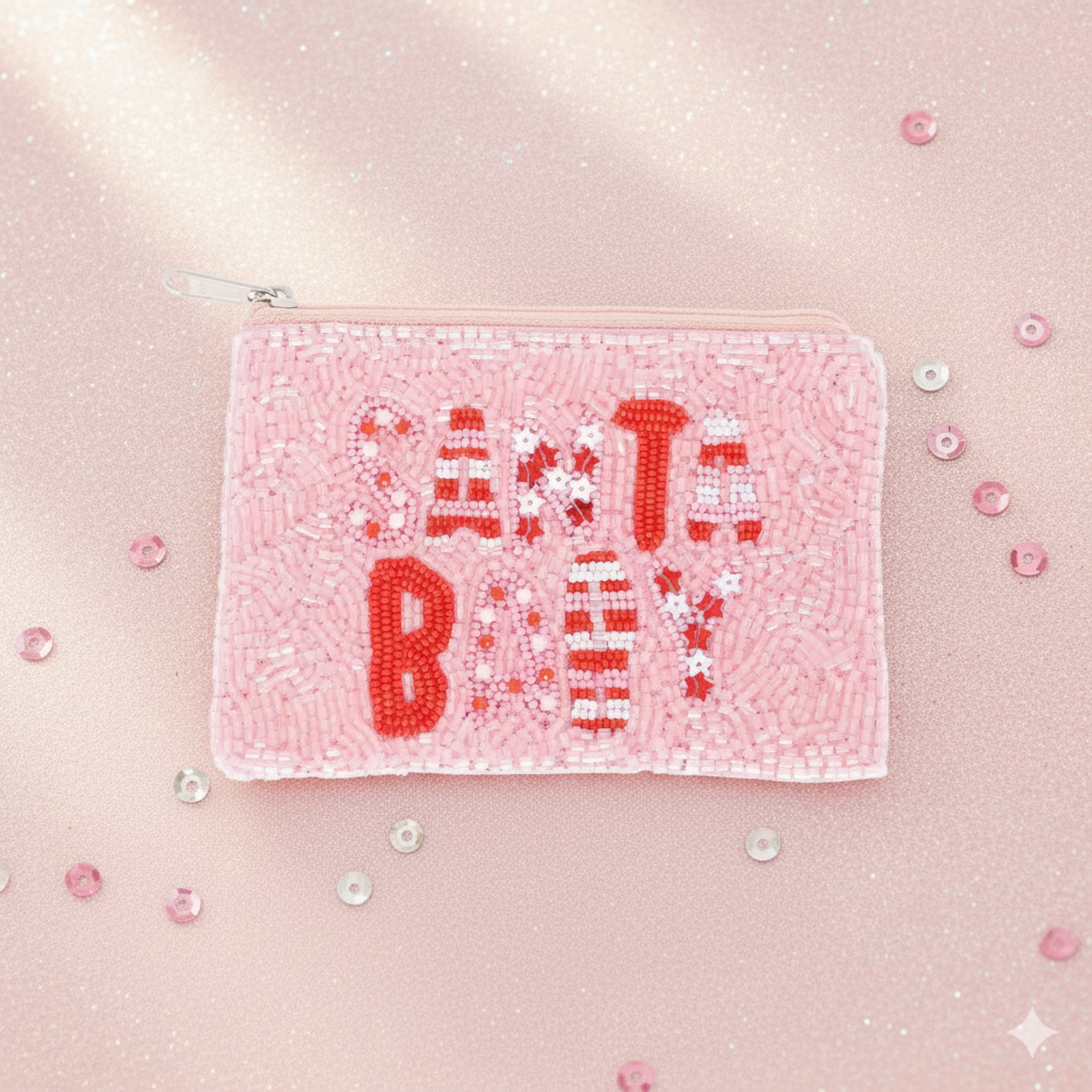 Santa Baby Beaded Pouch