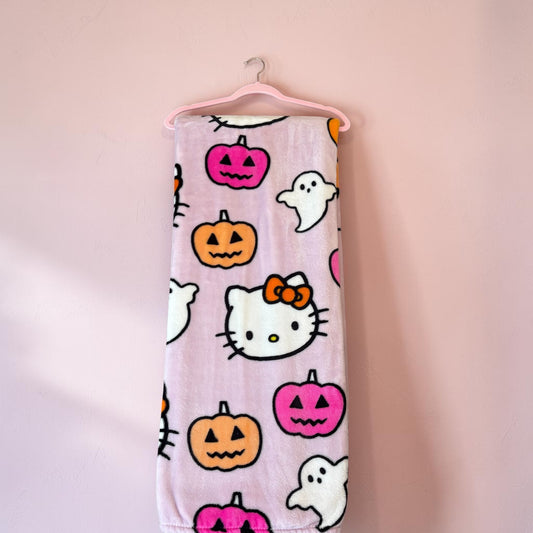 Hello Kitty Pink Halloween Plush Throw Blanket