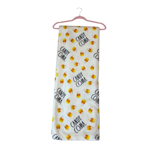RAE DUNN Candy Coma Halloween Plush Throw Blanket