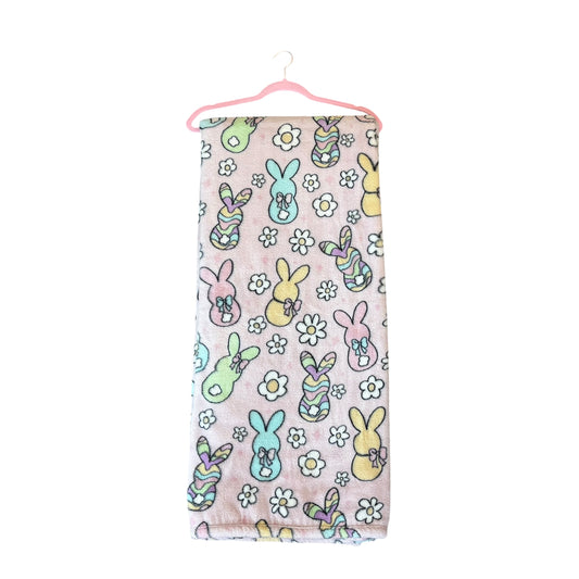 Pastel Bunny Plush Throw Blanket