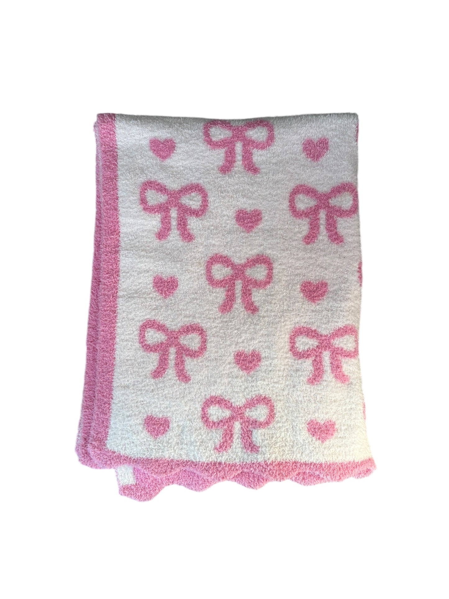 Coquette Pink Bow Kids Blanket