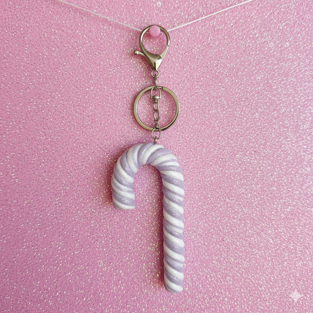 Peppermint Candy Cane Keychain
