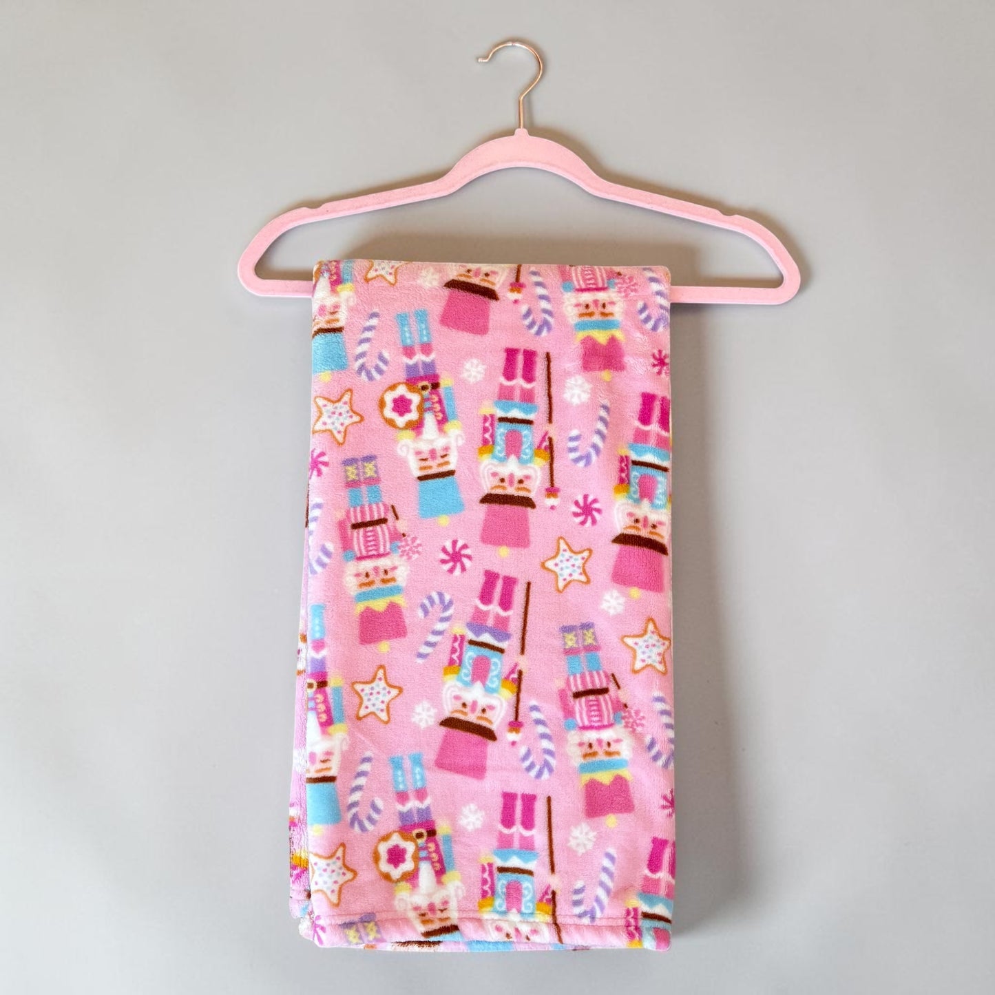 Pink Nutcracker Plush Kids Throw Blanket