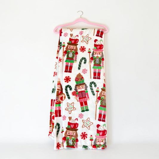 Sweet Treat Nutcracker Plush Throw Blanket