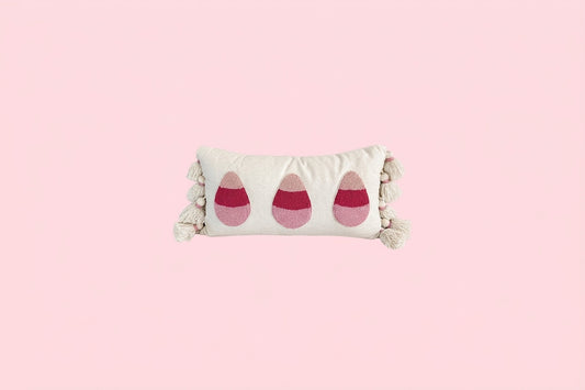 Sweet Like Candy | Pink Candy Corn Tassel Pillow